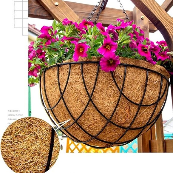 NEW 2 Pack Flower Pots for Plants Outdoor with Coco Liner - 10 inch - Picture 7 of 8